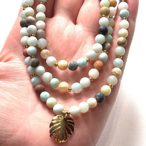 NEW Handmade Amazonite Gemstones Wrist Bracelet - Picture 1 of 6